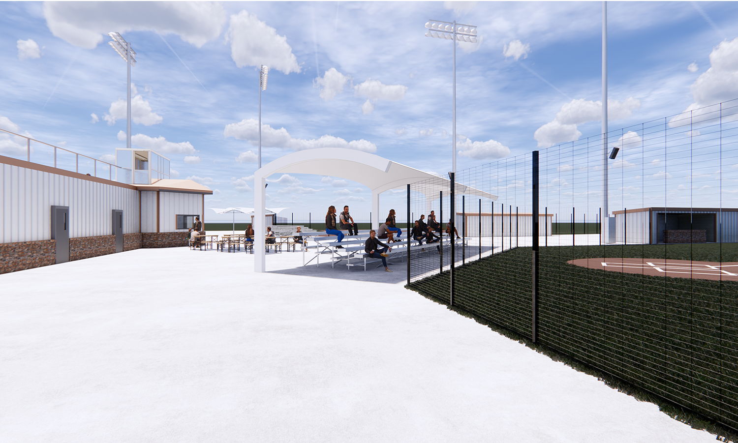 Covered Baseball Bleachers